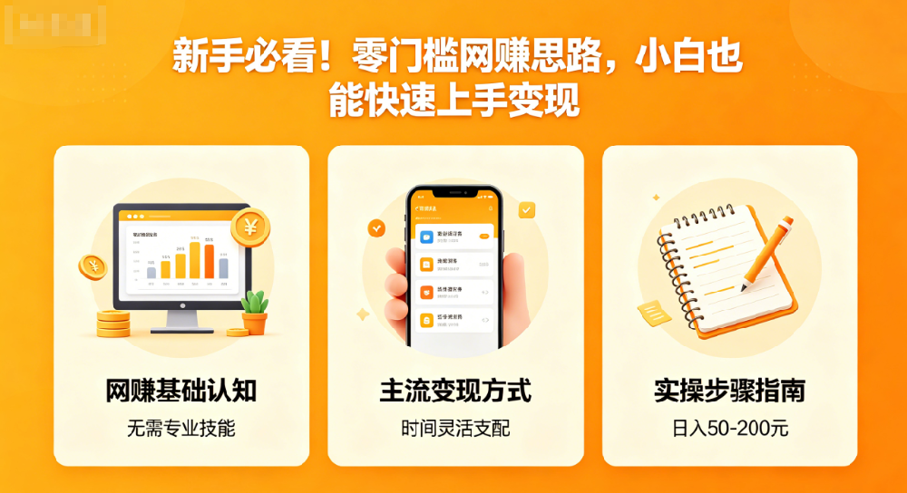新手必看！零门槛网赚思路，小白也能快速上手变现